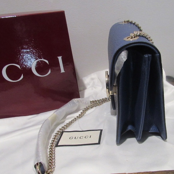 NWT $2190 GUCCI GG Dollar Small Shoulder BAG Caspian W Box Dust bag Cards - Picture 4 of 6